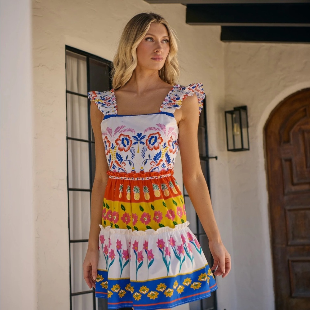 Sugarlips Olympia Floral Ruffle Tiered Mini Dress